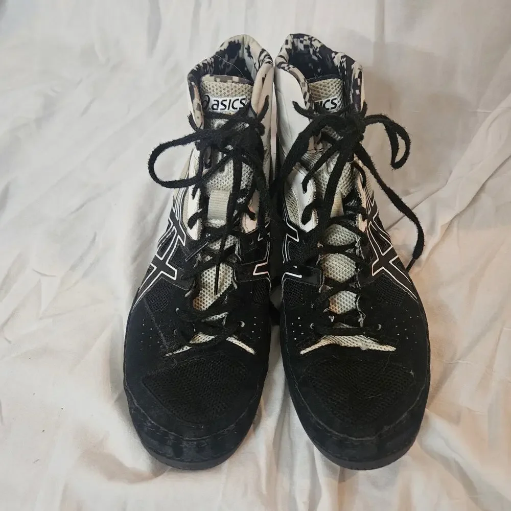 Asics Cael V7.0 Wrestling Shoes Men's US 7 Black White Camo